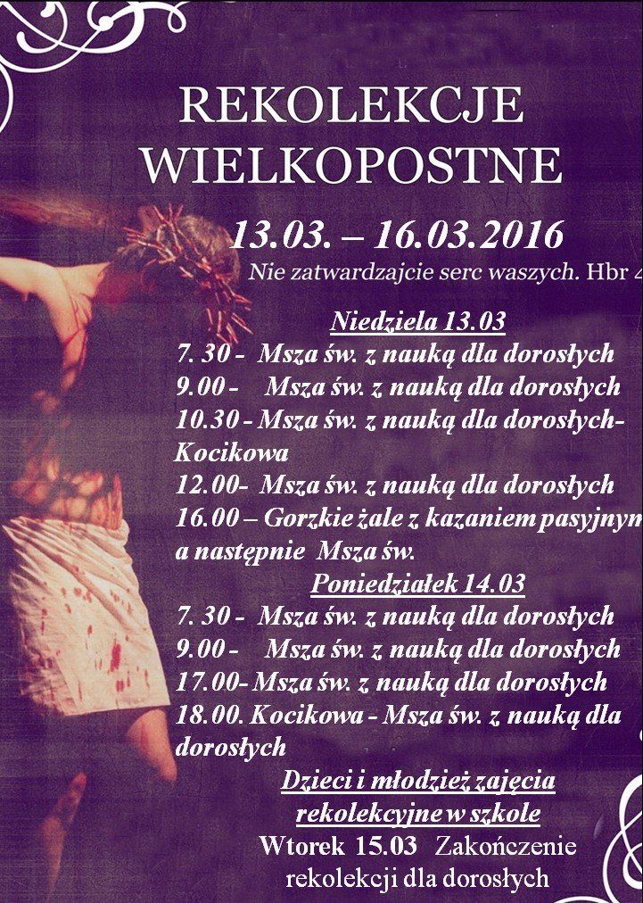 Program rekolekcji wielkopostnych